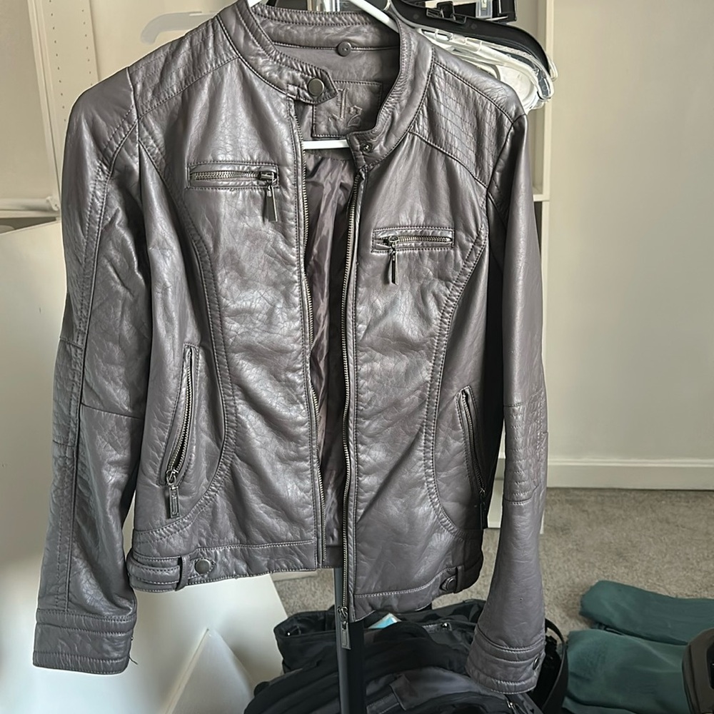 Faux leather coat